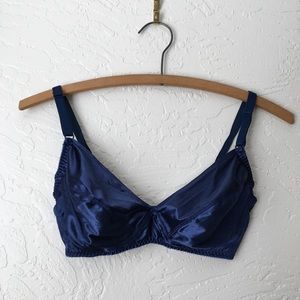 Vintage satin navy bralette